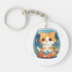 Schuldige Katze Schlüsselanhänger