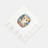 Schuldige Katze Serviette (Ecke)