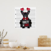 Schuldige Liebe Mugshot Dog Funny Valentine's Day Poster (Küche)
