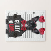 Schuldige Liebe Mugshot Dog Funny Valentine's Day Puzzle (Horizontal)