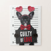 Schuldige Liebe Mugshot Dog Funny Valentine's Day Puzzle (Vertikal)
