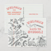 Schuldoodles Willkommen zurück zur Postkarte der S (Vorne/Hinten)