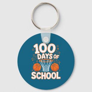 Schule 100. 100 Tage Schule Basketball Lehrer Da Schlüsselanhänger