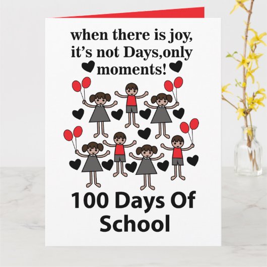 Schule 100 Schultage Karte (Gelbe Blume)