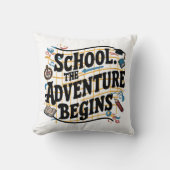 Schule Das Abenteuer fängt an Funny Zitat Kissen (Vorderseite)