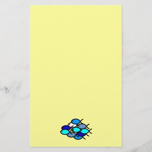 Schule der christlichen Fisch-Symbole - Blau - Briefpapier (Vorderseite)