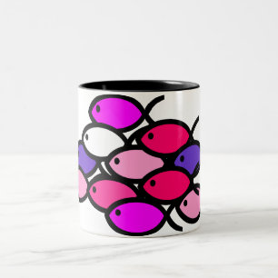Schule der christlichen Fisch-Symbole - Rosa Zweifarbige Tasse