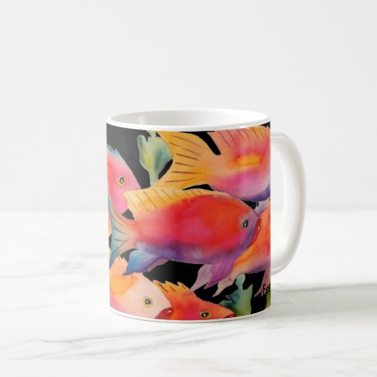 Schule der Fische, Kaffee-Tasse Kaffeetasse (VorderseiteRechts)
