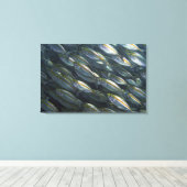 Schule der Gelben Jack (Carangoides) Leinwanddruck (Insitu (Holzboden))