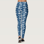 Schule der Haifische blau und des weißen Ozeans Leggings (Rückseite)