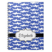 Schule der Haifische lustiges Blaues und weiß Notizblock (Vorderseite)