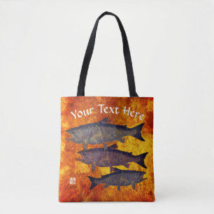 Schule der Lachse - mittlere Taschen-Tasche Tasche