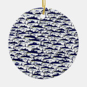 Schule des Bluefin-Thunfischs Keramikornament (Vorne)
