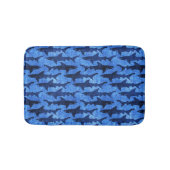 Schule des Haifisch-Blau-Musters Badematte (Vorderseite)
