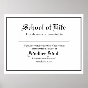 Schule des Lebens Diploma Parody Poster