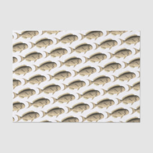 Schule des Sepia-Fischmusters Vintage-Illustration Seidenpapier