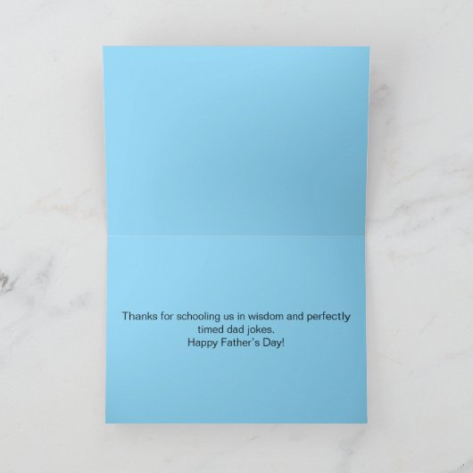 "Schule des Stils" Vatertag Dankeskarte (Innenseite)