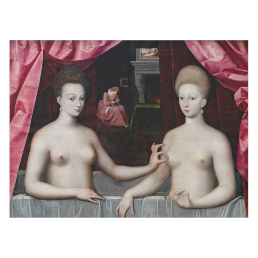 Schule Fontainebleau - Gabrielle d'Estrees Tischdecke (Vorderseite (Horizontal))