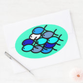 Schule für Christliche Fischzeichen - Blau - Ovaler Aufkleber (Umschlag)