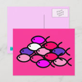 Schule für Christliche Fischzeichen - Rosa Postkarte (Vorne/Hinten)