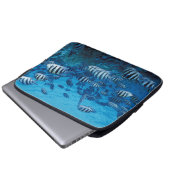 Schule für gestreiften Fisch Laptop-Sieb Laptopschutzhülle (Vorne Knopf)
