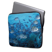 Schule für gestreiften Fisch Laptop-Sieb Laptopschutzhülle (Vorderseite Links)