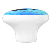 Schule für Hammerhead-Haie in der Silhouette Keramikknauf (Seitenansicht)