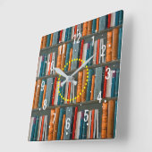 Schule für Lernen und Lesen von Büchern - Biblioth Quadratische Wanduhr (Winkel)