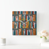 Schule für Lernen und Lesen von Büchern - Biblioth Quadratische Wanduhr (Zuhause)