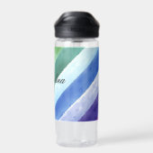 Schule für lila blaue Diagonalstreifen Trinkflasche (Rückseite)