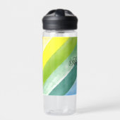 Schule für lila blaue Diagonalstreifen Trinkflasche (Vorderseite)