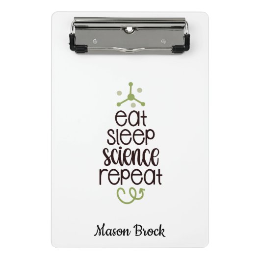 Schule für Naturwissenschaften - personalisiertes Mini Klemmbrett (Vorderseite)