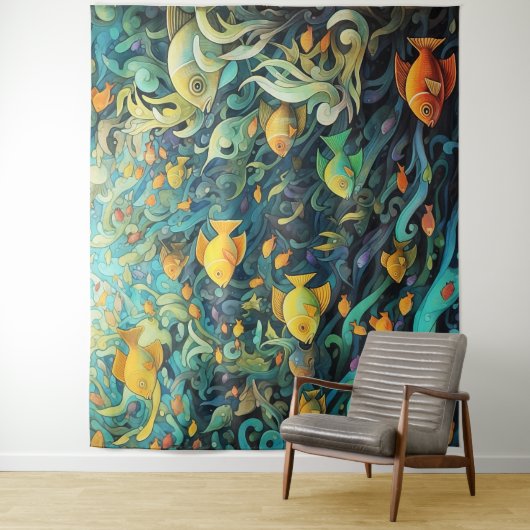 Schule für Rifffische Wandteppich (Beispiel)