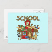 Schule - Giraffe-Hemden und Geschenke Postkarte (Vorne/Hinten)