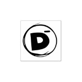 SCHULE GRAFIK D MINUS RUBBER BRIEFMARKE GUMMISTEMPEL (Prägung)