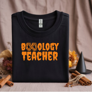 Schule halloween Boolehrer orange Typografie T-Shirt
