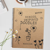 Schule Inspiriert Doodles Funny Girl Personalisier Notizblock