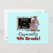 Schule ist Cool 4. Klasse Tshirts und Geschenke Postkarte (Vorne/Hinten)