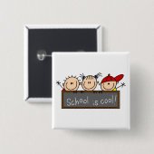 Schule ist cool button (Vorne & Hinten)