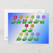 Schule ist Cool - Frosch Postkarte (Vorne/Hinten)
