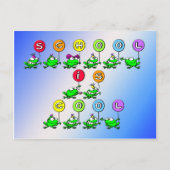 Schule ist Cool - Frosch Postkarte (Vorderseite)