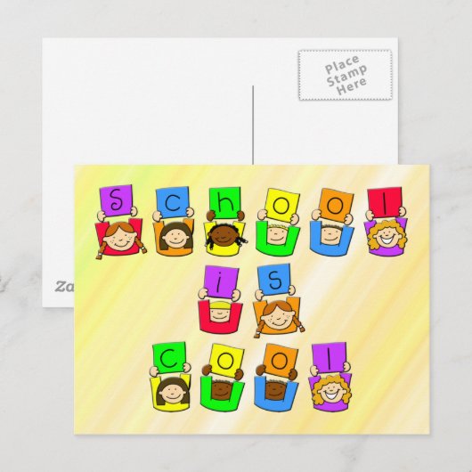 Schule ist Cool - Kinder Postkarte (Vorne/Hinten)