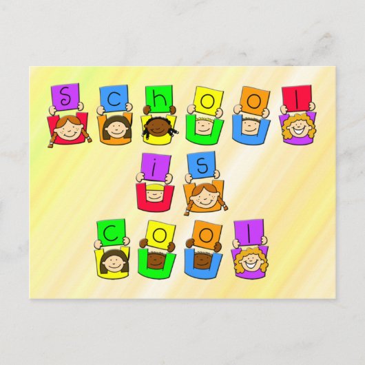 Schule ist Cool - Kinder Postkarte (Vorderseite)