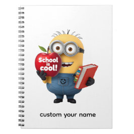 Schule ist Cool | Minion mit Apfel Benutzerdefinie Notizblock