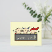 Schule ist cool postkarte (Stehend Vorderseite)