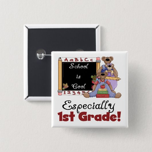Schule ist cooler besonders 1. Grad Button (Vorne & Hinten)