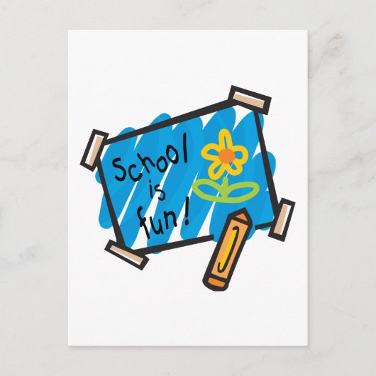 Schule ist Spaß Kinder Postkarte (Vorderseite)