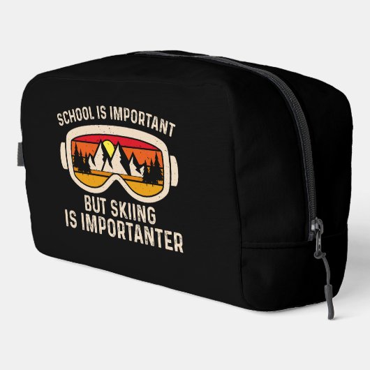 Schule ist wichtig, Skifahren ist wichtig Waschbeutel (Rechte Ecke)