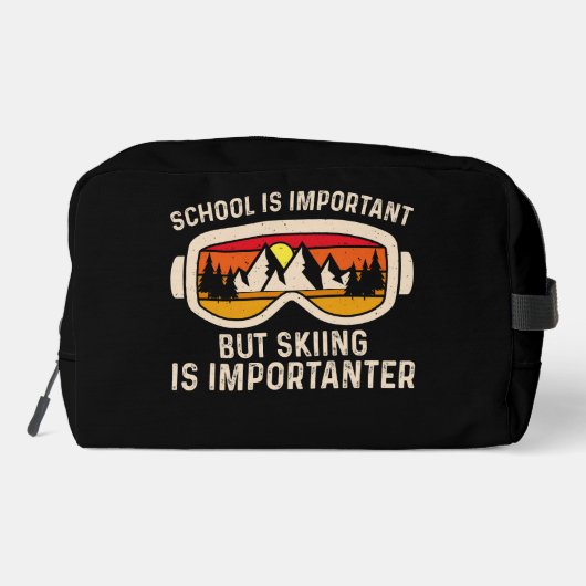 Schule ist wichtig, Skifahren ist wichtig Waschbeutel (Rückseite)