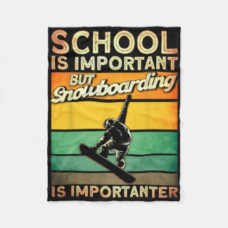 Schule ist wichtig Snowboarden Snowboarder Fleecedecke